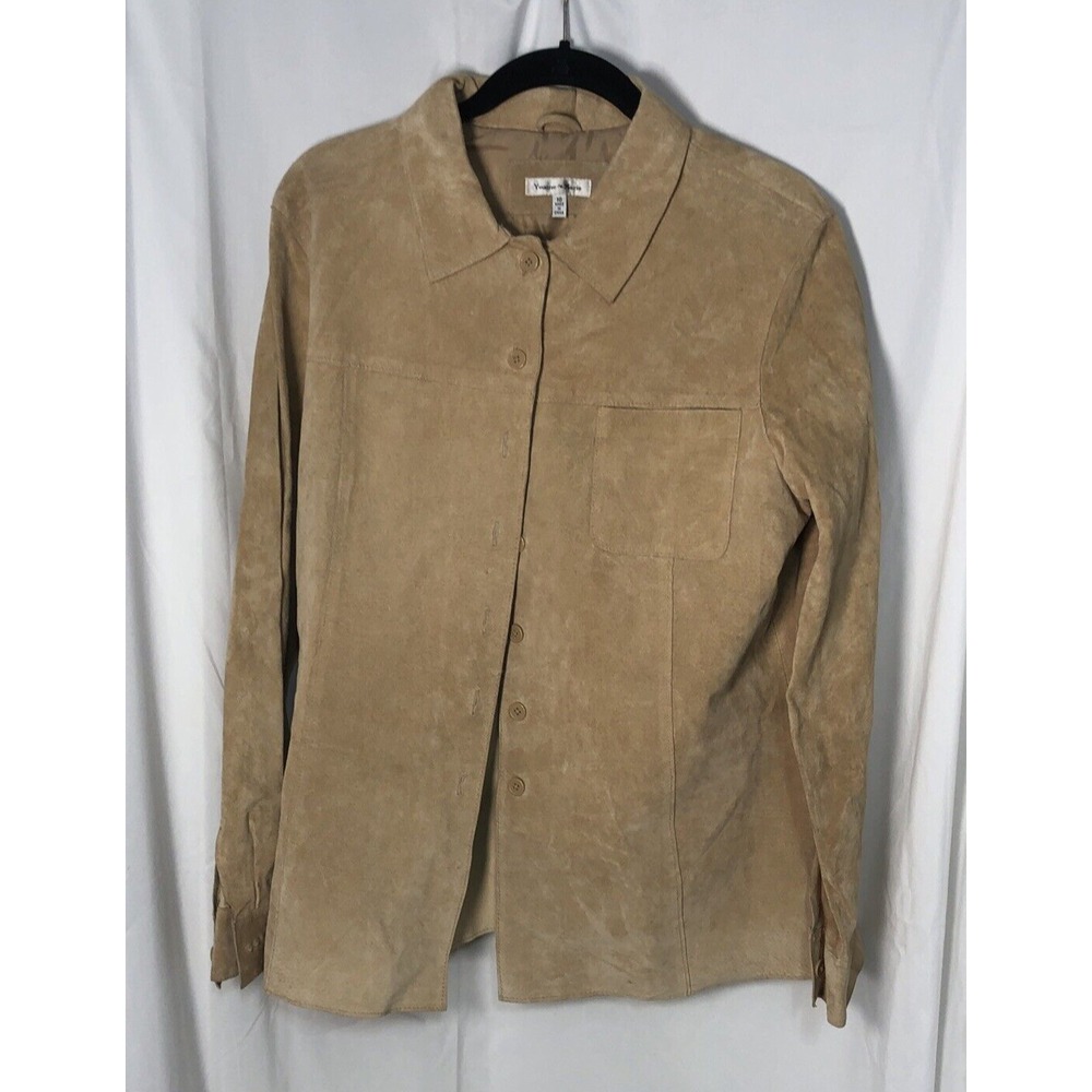 Yvonne Marie Women's Beige 100% Suede Zip Up Windbreaker Style Jacket - Size 10‎